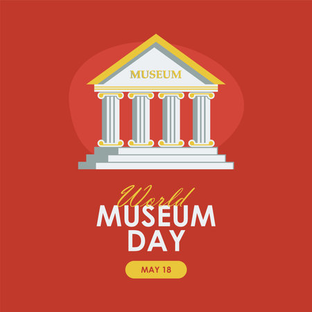 world museum day poster template vector stockのイラスト素材