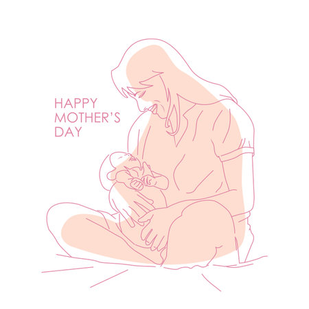 happy mothers day illustration design vector stockのイラスト素材