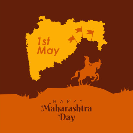 happy maharashtra day background template vector stockのイラスト素材