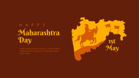 happy maharashtra day banner template vector stockのイラスト素材