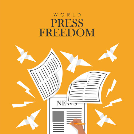 world press freedom poster template design vector stockのイラスト素材