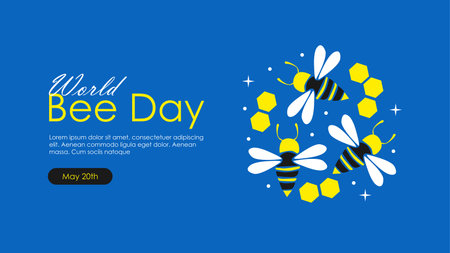 world bee day background templateのイラスト素材