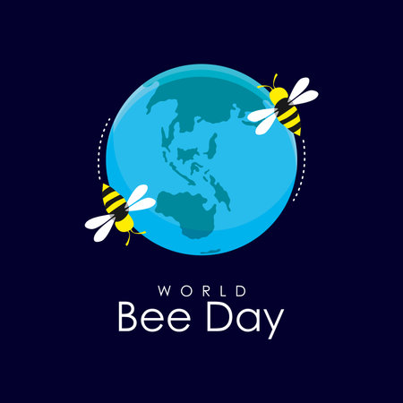 world bee day poster template vector stockのイラスト素材