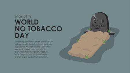 world no tobacco day banner template flat design vector stockのイラスト素材
