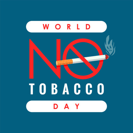 world no tobacco day poster template vector stockのイラスト素材