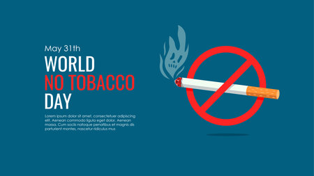 world no tobacco day banner template horizontal vector stockのイラスト素材