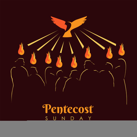 pentecost sunday background template flat design vector stockのイラスト素材