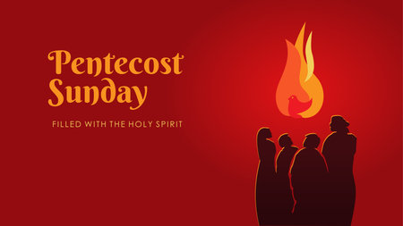 pentecost sunday banner horizontal template vector stockのイラスト素材