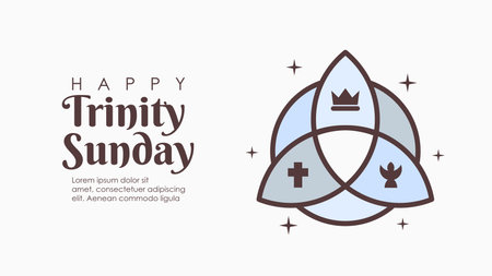 trinity sunday banner template with symbol illustration vector stockのイラスト素材