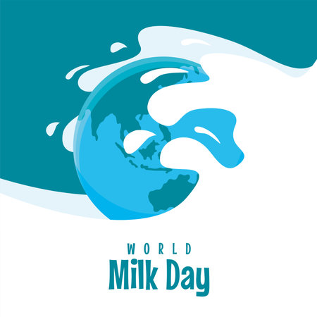 world milk day poster template vector stockのイラスト素材