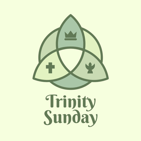trinity sunday poster template with symbol illustration vector stockのイラスト素材
