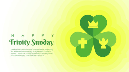 happy trinity sunday banner template vector stockのイラスト素材
