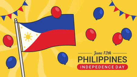 philippines independence day banner template vector stockのイラスト素材