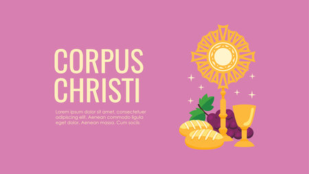 happy corpus christi banner template vector stockのイラスト素材