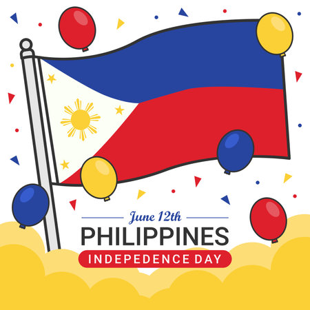 philippines independence day background template vector stockのイラスト素材