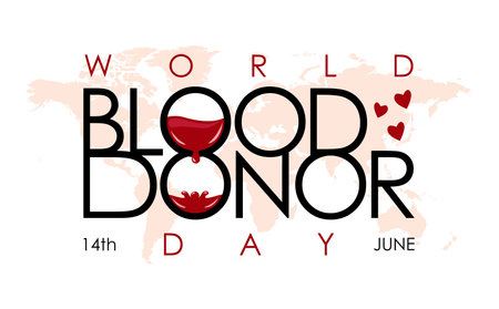 world blood donor day text template vector stockのイラスト素材