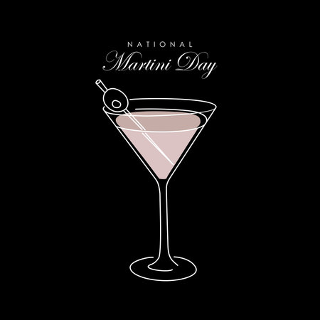dark national martini day background template vector stockのイラスト素材