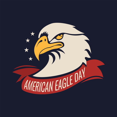 american eagle day logo template vector stockのイラスト素材