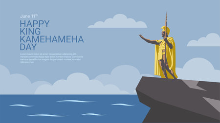 king kamehameha day banner template vector stockのイラスト素材