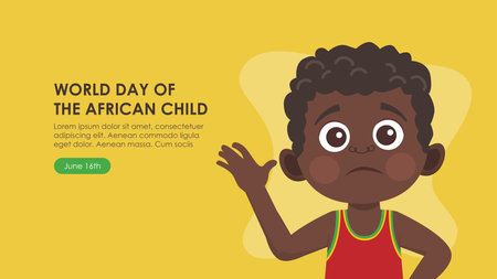 world day of the african child day banner template vector stockのイラスト素材