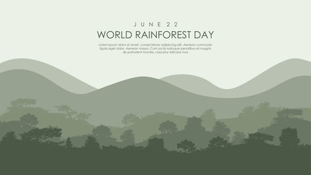 world rainforest day banner template vector stockの写真素材