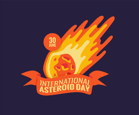 international asteroid day poster template vector stockのイラスト素材