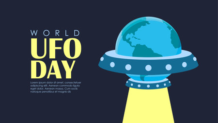 world ufo day banner template vector stockのイラスト素材