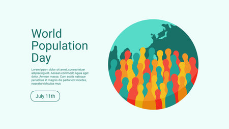 world population day banner template vector stockのイラスト素材