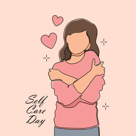 happy self care day banner template vector stockのイラスト素材