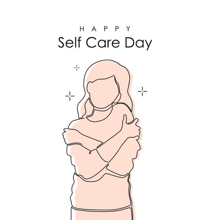 happy self care day poster template vector stockのイラスト素材