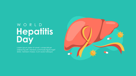 world hepatitis day background template vector stockのイラスト素材