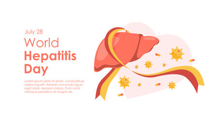 world hepatitis day banner template vector stockのイラスト素材