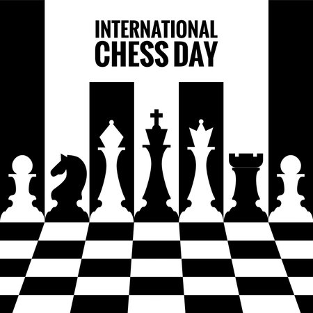 international chess day poster template vector stockのイラスト素材