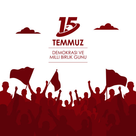15 temmuz banner template white background vector stockのイラスト素材