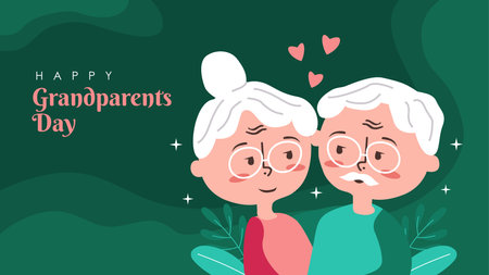 happy grandparents day banner template vector stockのイラスト素材