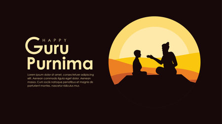 guru purnima banner template horizontal vector stockのイラスト素材