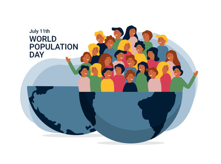 world population day banner template vector stockのイラスト素材