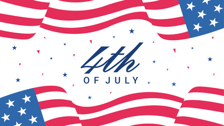 4th of july background design with american flag ornament vector stockのイラスト素材