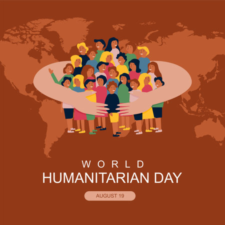 world humanitarian day post template vector stockのイラスト素材