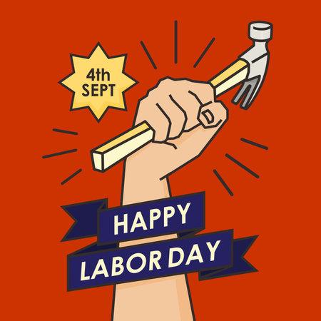 labour day poster template vector flatのイラスト素材