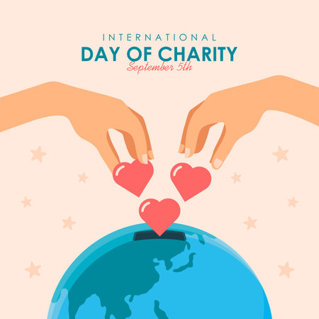 international day of charity poster template flatのイラスト素材
