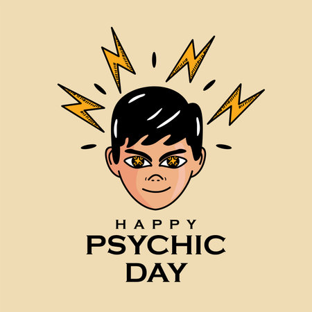 flat psychic day poster template vectorのイラスト素材