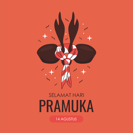 pramuka day post template vector flat designのイラスト素材