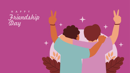 happy friendship day banner template vector stockのイラスト素材