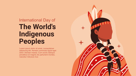 international day of world indigenous peoples banner template vector stockのイラスト素材
