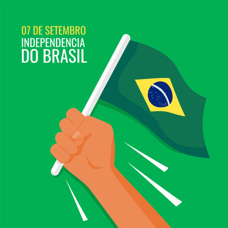 flat brazil independence day poster design vectorのイラスト素材