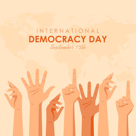 international democracy day poster template vector flat designのイラスト素材