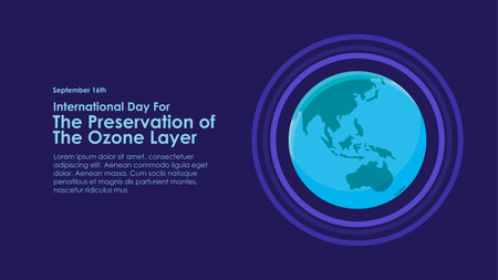 flat international day for reservation of ozone layer banner templateのイラスト素材