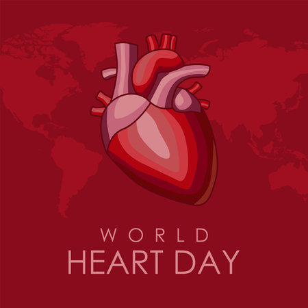 flat world heart day poster template vectorのイラスト素材