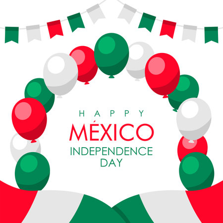 flat mexico independence day background template vectorのイラスト素材